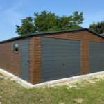 Garaż blaszany drewnopodobny 7m x 7m + Wiata ID 4