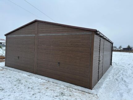 Garaż blaszany drewnopodobny 6 m x 6 m ID 76