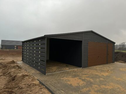 Garaż Akrylowy 5x5,5 m + wiata 3 m ID 50