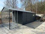 Domek blaszany 5m x 3m + Wiata 2m ID 35