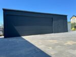 Domek blaszany z bramą segmentową 8m x 3,5m ID 36