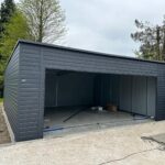 Garaż blaszany z bramą segmentową 6,5 m x 6 m ID 107