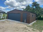 Garaż blaszany z bramą segmentową 8 m x 6 m ID 140