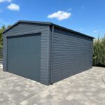 Garaż blaszany z bramą segmentową 4 m x 5,5 m ID 97