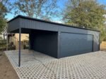Garaż blaszany z bramą segmentową 7 m + 2,5 m x 5,5 m ID 133