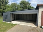 Garaż blaszany z bramą segmentową 6 m + 1,5m x 5,5 m ID 109 - obrazek 4