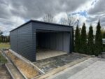 Garaż blaszany z bramą segmentową 4 m x 6,5 m ID 99 - obrazek 3