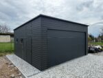Garaż blaszany z bramą segmentową 6 m x 5,8 m ID 114