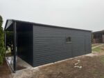 Garaż blaszany akrylowy 4m x 7m + Wiata 1m ID 39 - obrazek 4