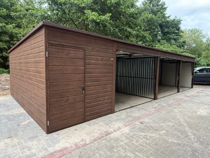 Garaż blaszany drewnopodobny 11m x 5 m ID 90