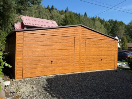 Garaż blaszany drewnopodobny 7 m x 7 m ID 82
