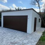 Garaż blaszany z bramą segmentową 6 m x 5,8 m ID 122