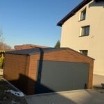 Garaż blaszany z bramą segmentową 6 m x 5,8 m ID 116